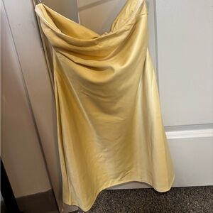 Peppermayo Pale Yellow Satin Dress